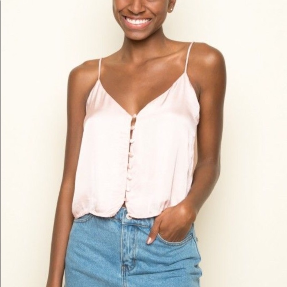 Brandy Melville pink satin top